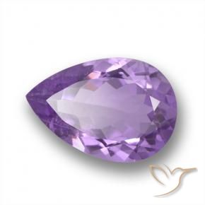 Amatista Violeta púrpura natural de 4.90 ct, En forma de pera, VS