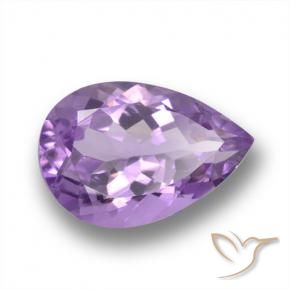 Amatista Violeta medio natural de 5.41 ct, En forma de pera, VS