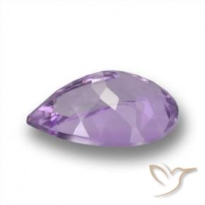 Amatista Violeta medio natural de 5.41 ct, En forma de pera, VS