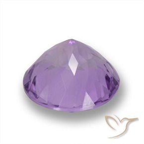 Amatista Violeta rosado medio natural de 3.96 ct, Redondo, VVS