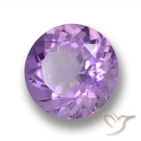 Amatista Violeta medio natural de 3.92 ct, Redondo, VVS