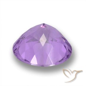 Amatista Violeta medio natural de 3.92 ct, Redondo, VVS