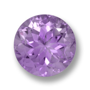 Amatista violeta medio natural de 5,44 ct, corte redondo, VVS-VS