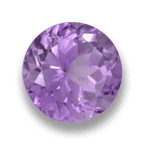 Amatista violeta medio natural de 5,44 ct, corte redondo, VVS-VS