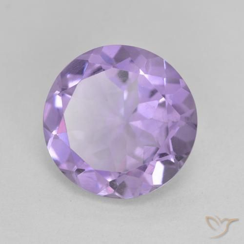 Amatista Violeta medio natural de 4.33 ct, Redondo, VVS-VS