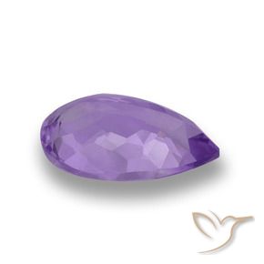 Amatista Violeta medio natural de 4.81 ct, En forma de pera, VVS-VS