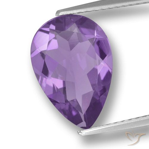 3.30ct Natural Violeta medio Amatista, En forma de pera, VVS