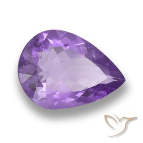 Amatista Violeta medio natural de 7.47 ct, En forma de pera, VVS-VS