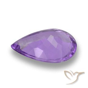 Amatista Violeta medio natural de 7.47 ct, En forma de pera, VVS-VS
