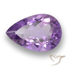 Amatista Violeta medio natural de 4.64 ct, En forma de pera, VVS-VS