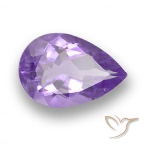 Amatista Violeta medio natural de 4.43 ct, En forma de pera, VS
