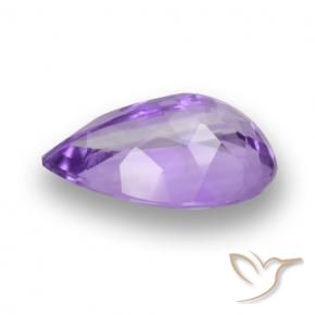 Amatista Violeta medio natural de 4.43 ct, En forma de pera, VS