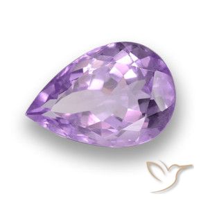 Amatista Violeta medio natural de 5.72 ct, En forma de pera, VVS