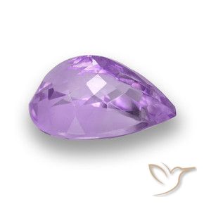 Amatista Violeta medio natural de 5.72 ct, En forma de pera, VVS