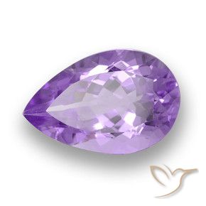 Amatista Violeta medio natural de 6.29 ct, En forma de pera, VVS
