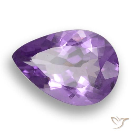 Amatista Violeta oscuro natural de 4.34 ct, En forma de pera, VVS-VS