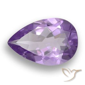 Amatista Violeta medio natural de 4.55 ct, En forma de pera, VS