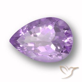Amatista Violeta iris natural de 3.66 ct, En forma de pera, VVS-VS
