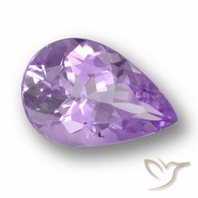Amatista Violeta medio natural de 4.55 ct, En forma de pera, VVS