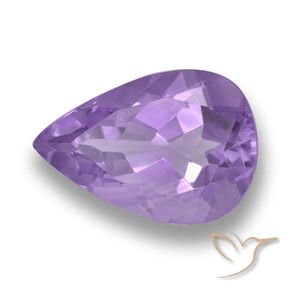 Amatista Violeta medio natural de 3.44 ct, En forma de pera, VVS