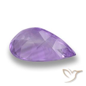 Amatista Violeta medio natural de 3.44 ct, En forma de pera, VVS