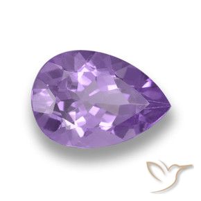 Amatista Violeta medio natural de 3.41 ct, En forma de pera, VVS-VS