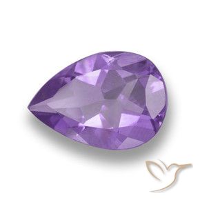 Amatista Violeta medio natural de 3.13 ct, En forma de pera, VVS-VS