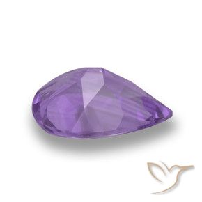 Amatista Violeta medio natural de 3.13 ct, En forma de pera, VVS-VS