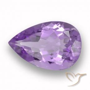Amatista Violeta medio natural de 4.87 ct, En forma de pera, VVS-VS