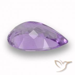 Amatista Violeta medio natural de 4.87 ct, En forma de pera, VVS-VS