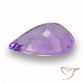 Amatista Violeta medio natural de 4.63 ct, En forma de pera, VVS-VS