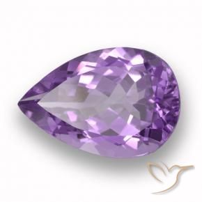 Amatista Violeta medio natural de 5.26 ct, En forma de pera, VVS