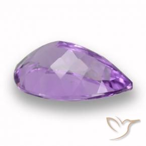 Amatista Violeta medio natural de 5.26 ct, En forma de pera, VVS