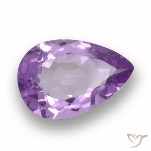 Amatista Violeta medio natural de 4.49 ct, En forma de pera, VVS
