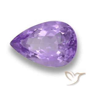 Amatista Violeta medio natural de 5.85 ct, En forma de pera, VVS-VS