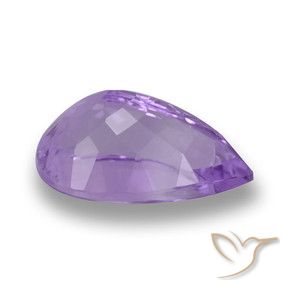 Amatista Violeta medio natural de 5.85 ct, En forma de pera, VVS-VS