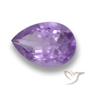 Amatista Violeta medio natural de 5.30 ct, En forma de pera, VS