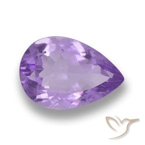 Amatista Violeta medio natural de 4.96 ct, En forma de pera, VVS-VS