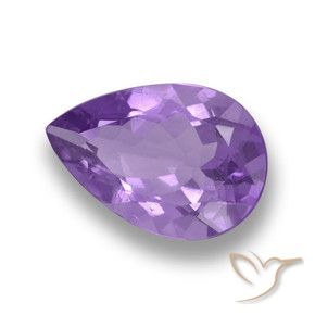 Amatista Violeta medio natural de 4.49 ct, En forma de pera, VVS-VS