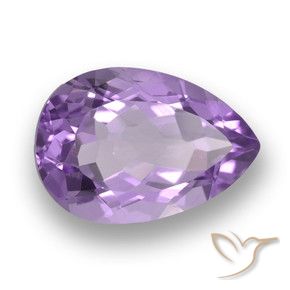 Amatista Violeta medio natural de 4.00 ct, En forma de pera, VVS