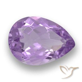 Amatista Violeta medio natural de 3.29 ct, En forma de pera, VVS