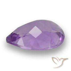 Amatista Violeta medio natural de 3.29 ct, En forma de pera, VVS