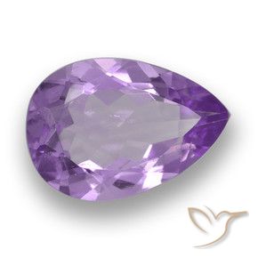 Amatista Violeta medio natural de 3.74 ct, En forma de pera, VS