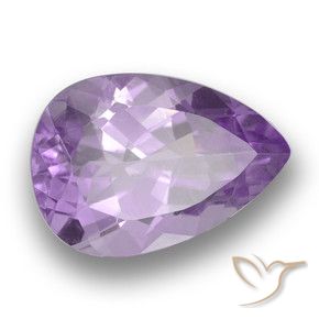 Amatista Violeta medio natural de 3.59 ct, En forma de pera, VS