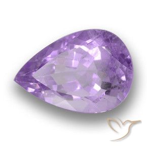 Amatista Violeta medio natural de 3.82 ct, En forma de pera, VS