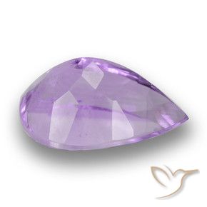 Amatista Violeta medio natural de 3.82 ct, En forma de pera, VS