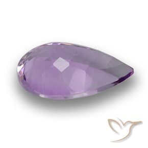 Amatista Violeta medio natural de 2.98 ct, En forma de pera, VS