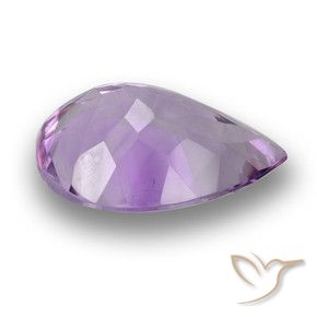 Amatista Violeta medio natural de 3.21 ct, En forma de pera, VS