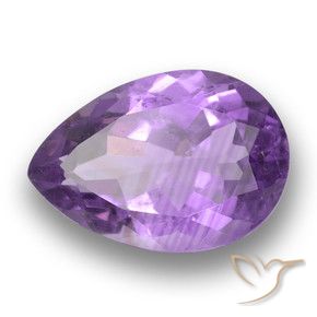 Amatista Rosado-violeta medio natural de 3.92 ct, En forma de pera, VS