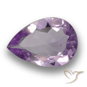 Amatista Violeta medio natural de 2.74 ct, En forma de pera, VS